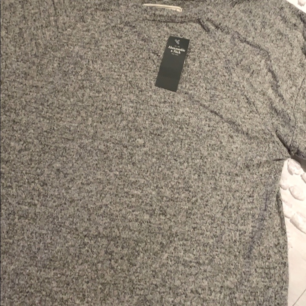 Abercrombie & Fitch short sleeve gray wool sweater